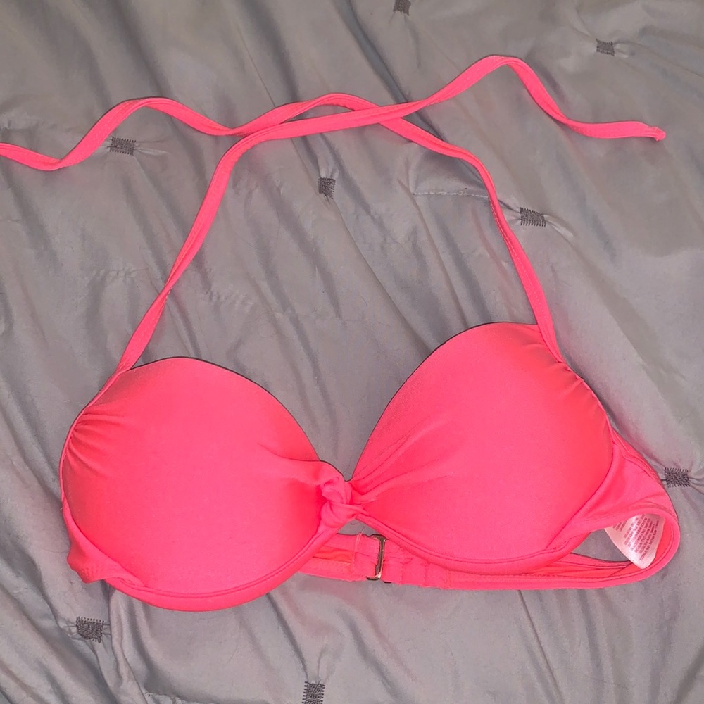 Hot pink push up bikini top